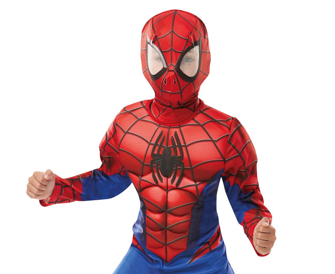 Zestaw dla dzieci Spider-man (kostium z muskułami, kominiarka), rozm. L